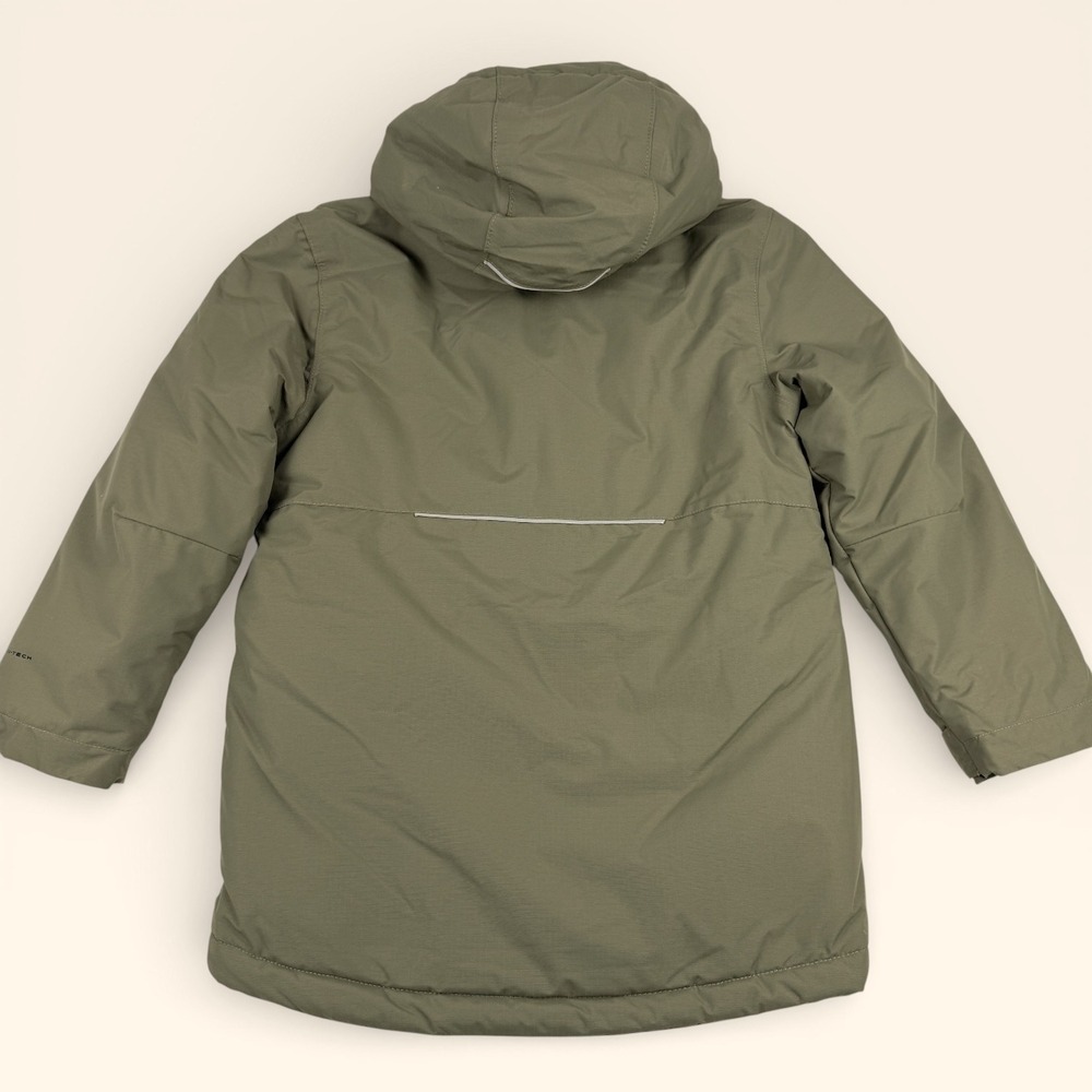 COLUMBIA Hooded Parka Jacket Youth XS 6/7 Green Plaid Lining Winter Coat NEW - Picture 8 of 12